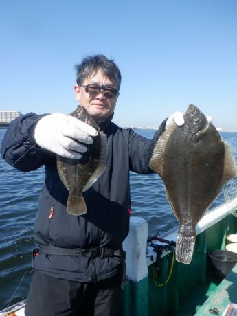 2026・2・21・真子ガレイ27、5cmと40cmのダブル