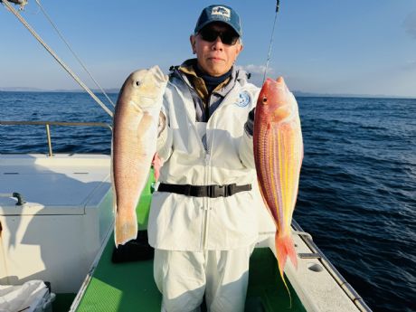 12/8 村瀬さん、大型43cm含み赤白黄コンプリートでアマダイ3尾ゲット♪