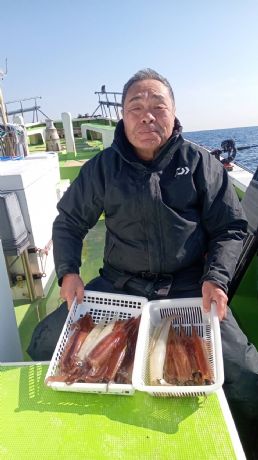 2月13日 ヤリイカ船で