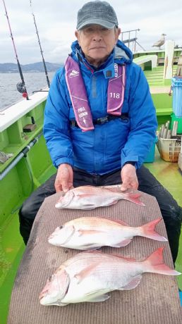 2月17日 マダイ船で