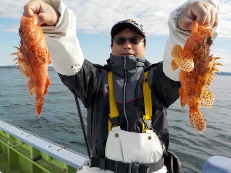 1/31(土)オニカサゴ2尾とカサゴを15尾超ゲット・新谷さん