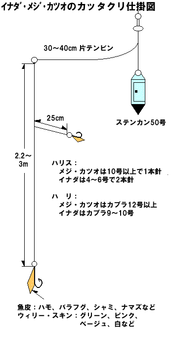 葉山港 まさみ丸 仕掛け図 メジマグロ 本ガツオ 関東沖釣り情報