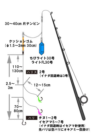 庄三郎丸 仕掛け図 ライト ウィリー五目 関東沖釣り情報