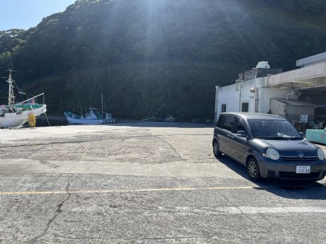 駐車場  オレンジ色の線の中に停めて下さい。