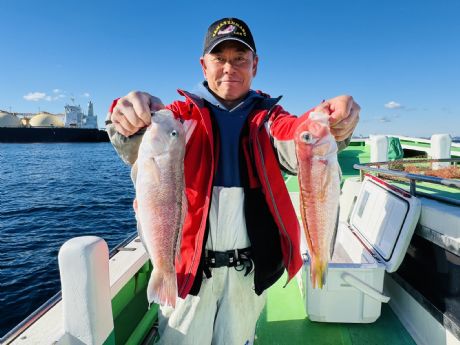 1/23 戸原さん、良型サイズで紅白アマダイ4尾ゲット♪