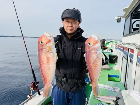 1/26 米山さん、メタボな大型47.5cm×2デカアマダイゲット♪